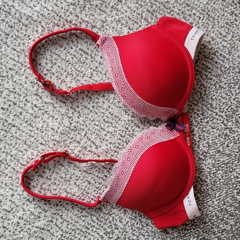 Tommy Hilfiger 34A Red Push Up Bra